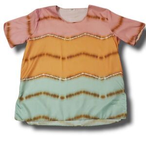 Lulla Collection By Bindya Women Tie Dye Swim Cover Up Tunic‎ One Size NWOT